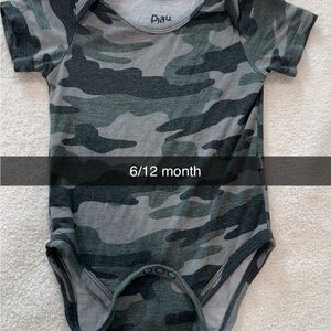 Little Sleepies Green and Black Camouflage Bodysuit